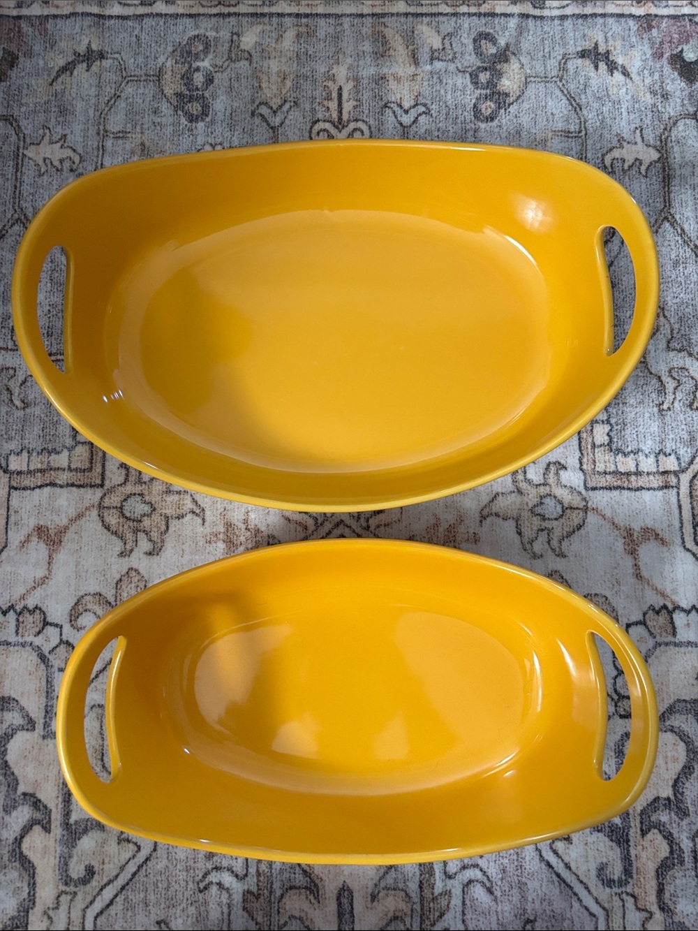 Rachael Ray Yellow Ceramic Serving Dish with Handles - Home Kitchen